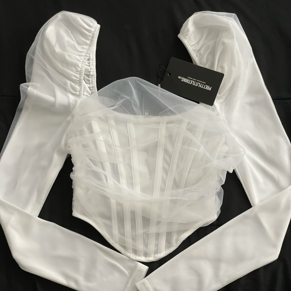 NWT PrettyLittleThing White Corset Top